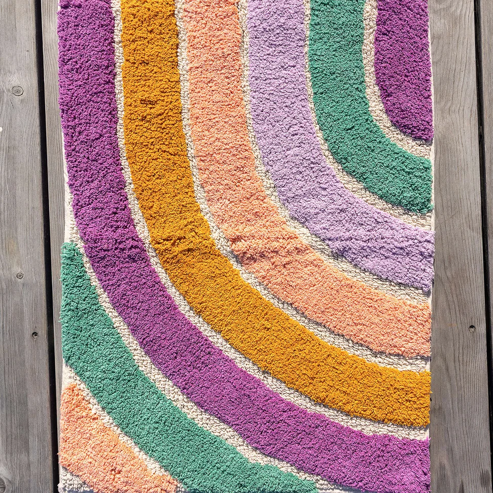 “After rain” organic cotton bath mat - petunia