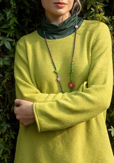 Organic cotton, textured-knit sweater - guava