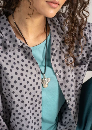 “Olivia” woven organic cotton shirt - heron/patterned