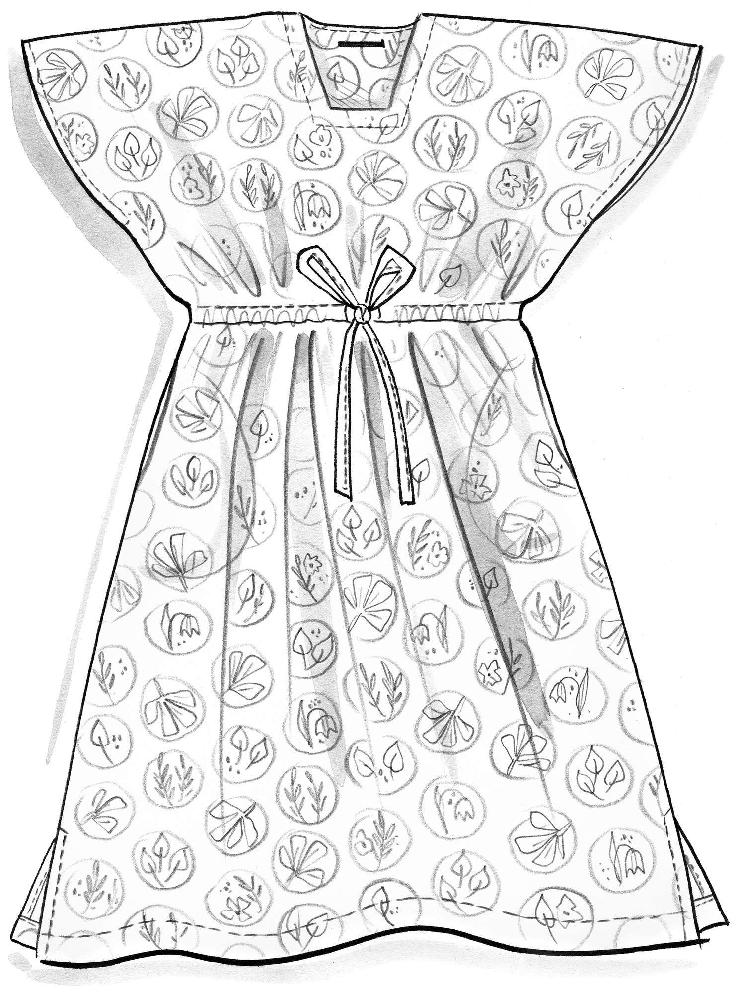 Vävd klänning  Kusama  i ekologisk/återvunnen bomull