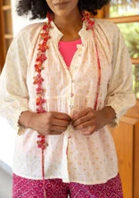 “Neela” woven organic cotton blouse - feather
