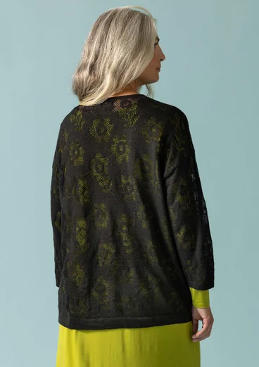 Pointelle sweater in linen/recycled linen -