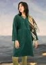 Velour dress in organic cotton/recycled polyester/spandex (bottle green M)