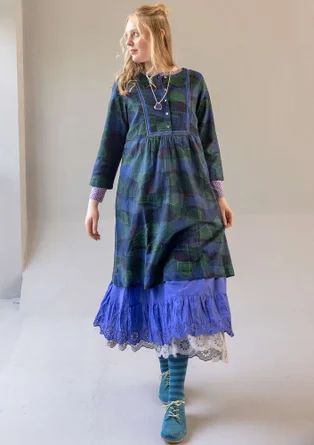 Robe "Alaska" en tissu de coton biologique/lin - indigo foncé