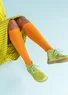 Striped knee-highs in recycled nylon (masala One Size)