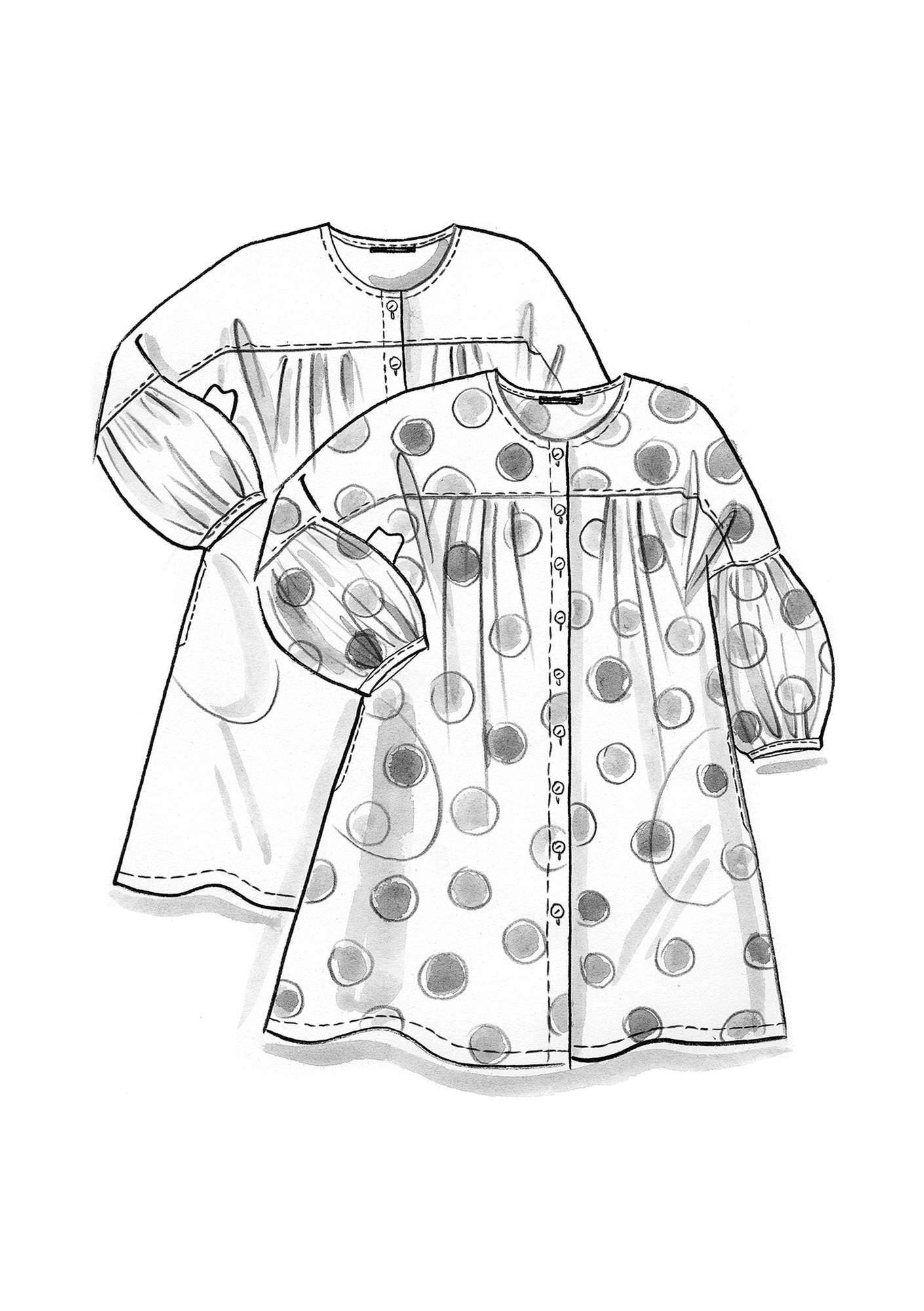 Kleid „Billie“ aus Öko-/Recycling-Baumwolle dunkelkupfer