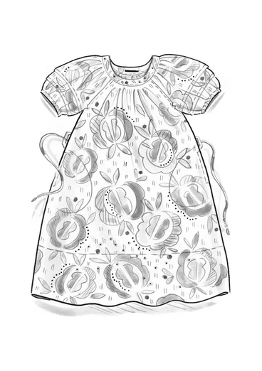 Vævet kjole "Great Rose" i økologisk bomuld/silke - lys pudderrosa