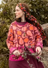 Gilet à motif "Pumpkin" en coton biologique et recyclé/laine - pourpre
