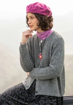Cardigan knitted from an alpaca blend - graphite