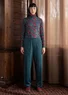 “Nora” velour pants in organic cotton/recycled polyester (indigo green XL)