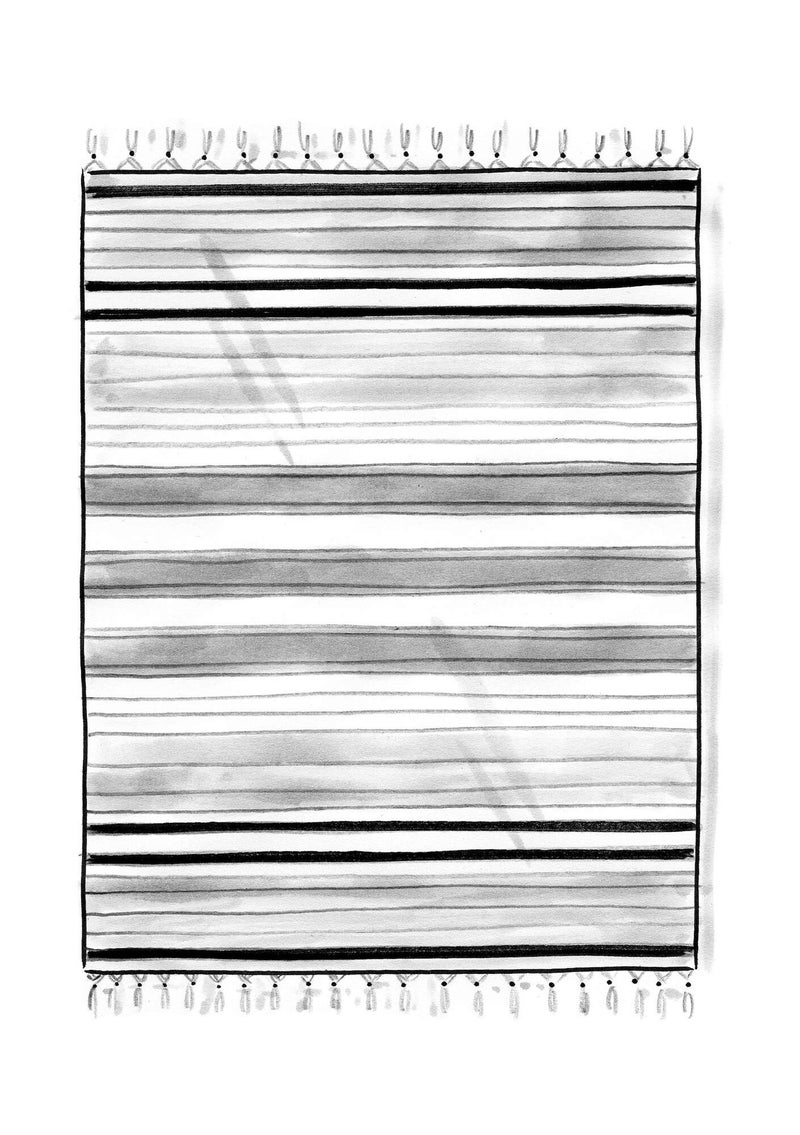 “Jaipur” striped wool rug kiwi