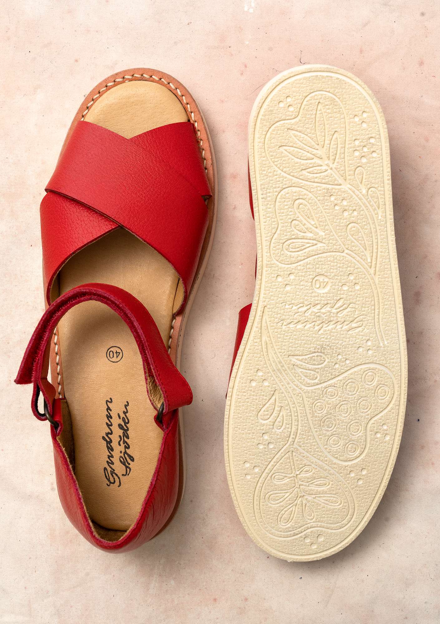 Sandalen aus Nappaleder klarrot thumbnail