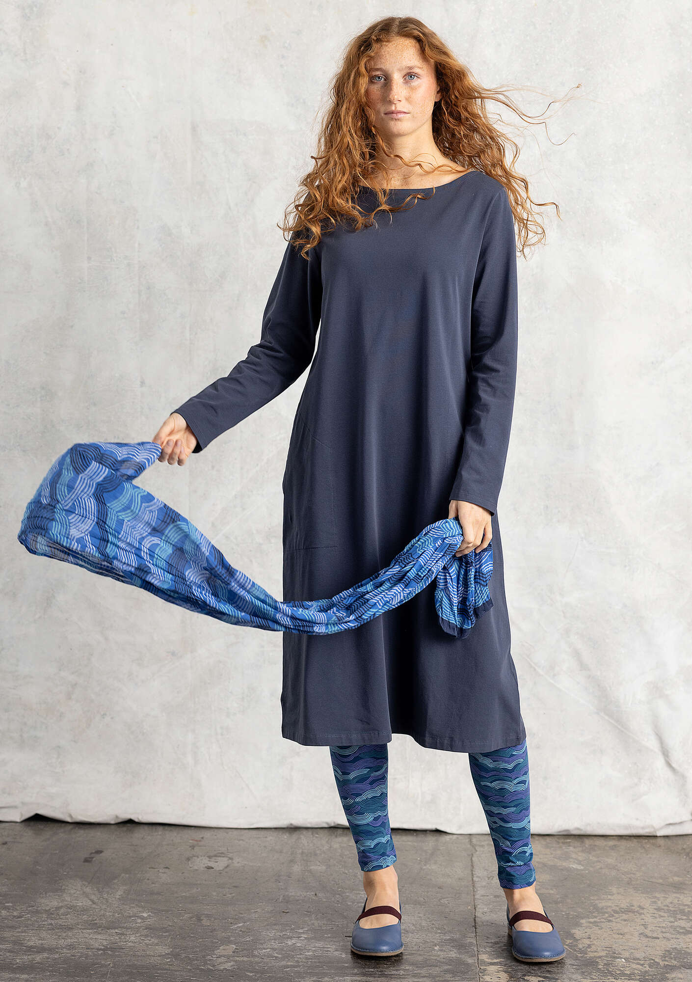 Robe Fluide Agnes B En Coton élasthanne - Bleu Marine - Taille 2 - Modèle Ample Et Confortable