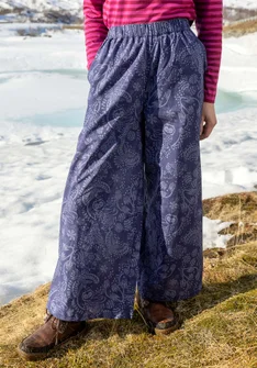 Broek "Denali" van geweven biologisch katoen - nachtblauw