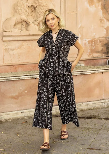 “Chamomile” woven organic cotton trousers - black