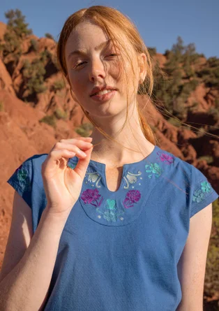 �“Fernanda” organic cotton top - porcelain blue