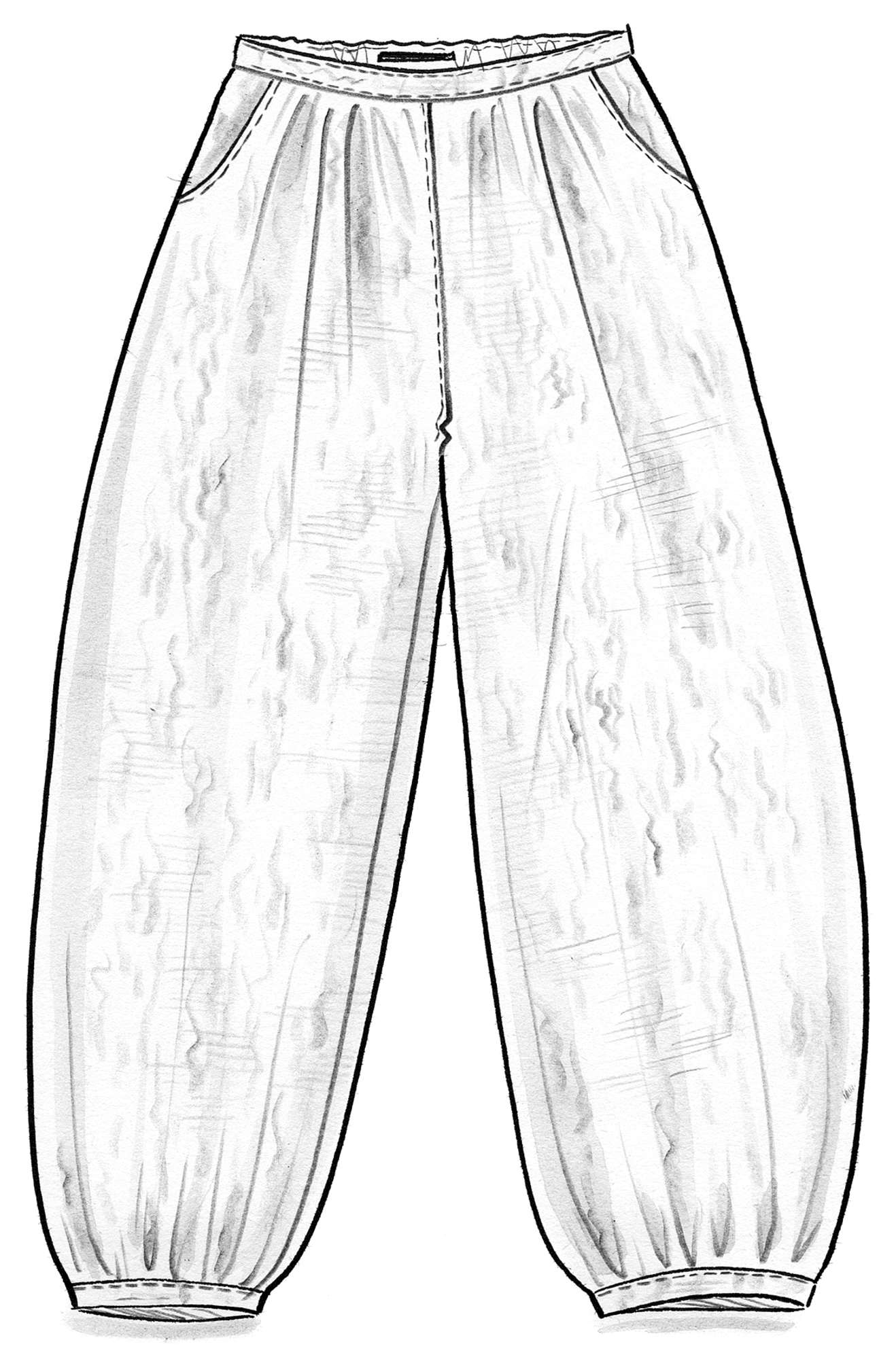 Pantalon en tissu de coton/lin