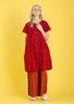 Robe "Ikat" en coton tissé (rouge garance S)