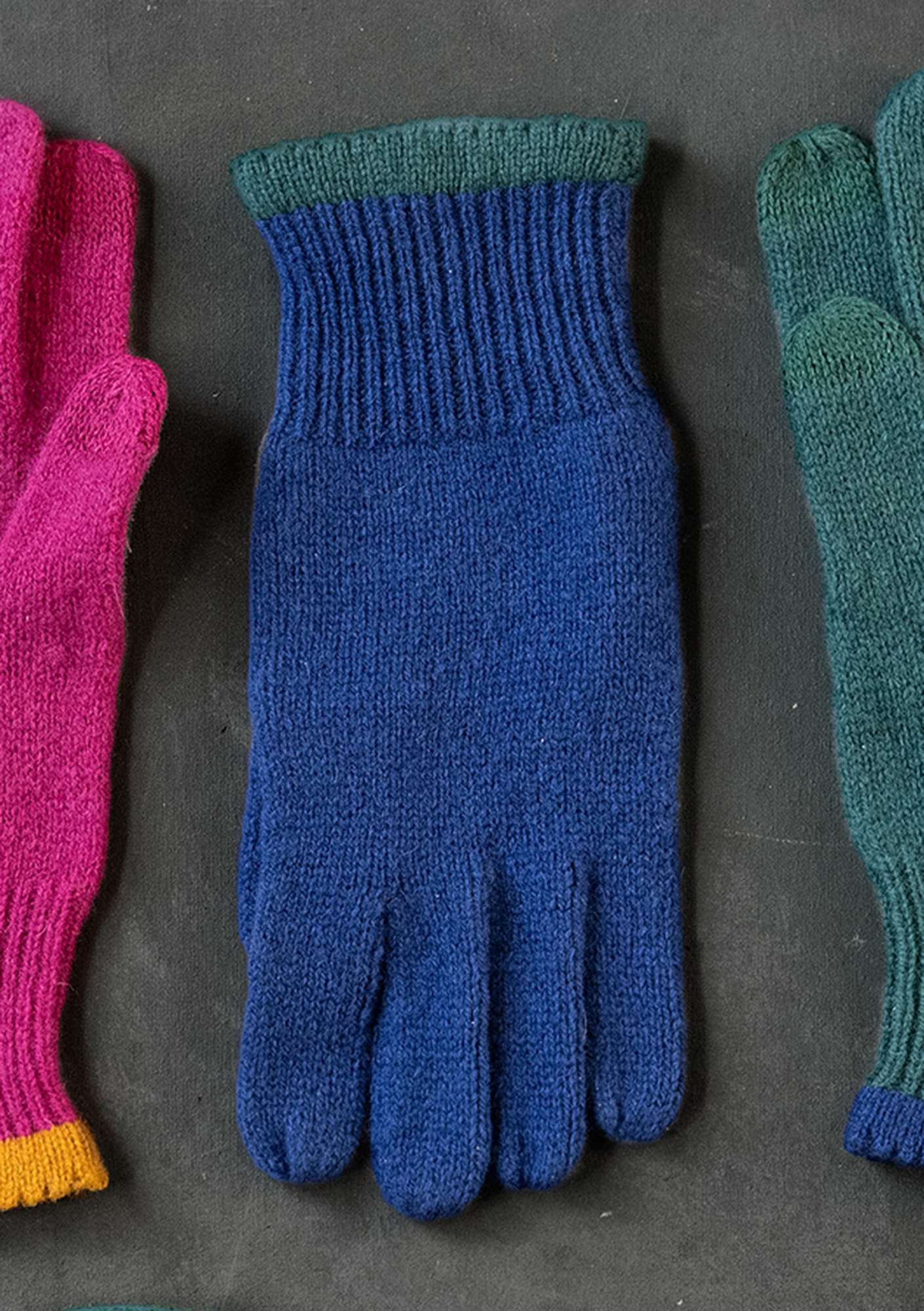 Fingerhandsker i uld med touch-funktion kleinblå thumbnail