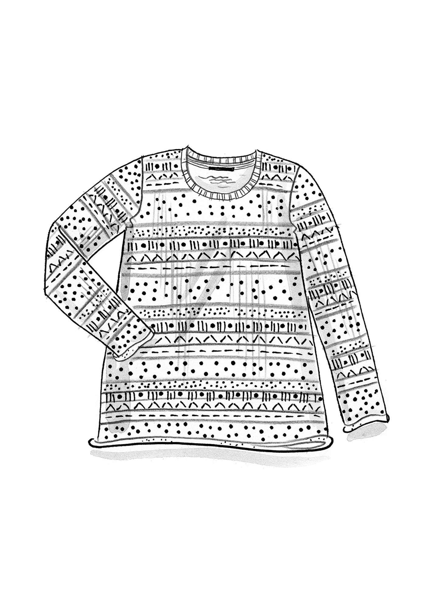 FAVORITT-genseren «Rita» i resirkulert bomull flerfarget/mønstret