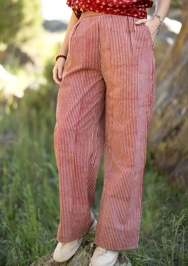 “Willow” woven organic cotton trousers - henna