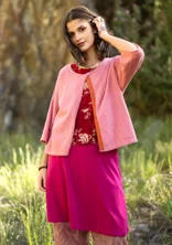 Gilet en coton biologique/laine avec teinture végétale - fleur de cerisier