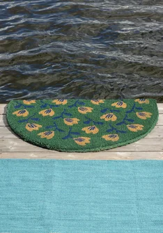 Fußmatte „Wildflower“ aus Kokosfaser - malachit