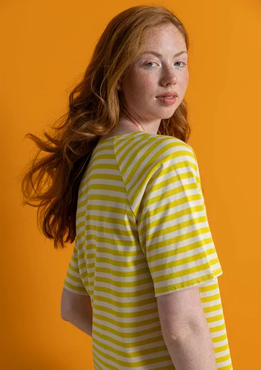 Essential striped T-shirt in organic cotton - dijon/feather
