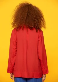 Blazer „Margit“ aus Leinen/Modal-Gewebe - papageienrot