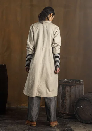 Robe "Earth" en tissu de coton biologique/lin - naturel foncé