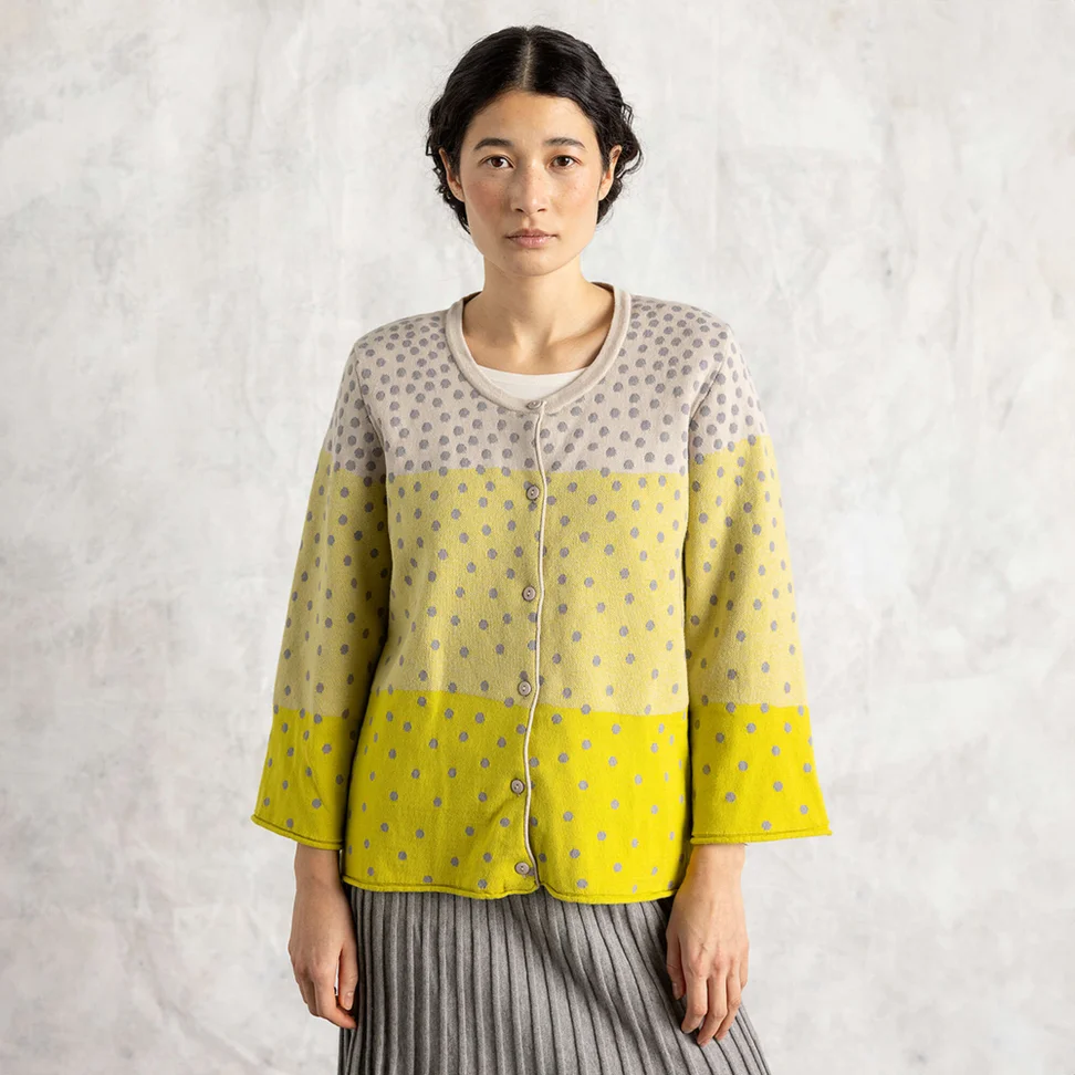 “Siv” recycled/organic cotton cardigan - lime green