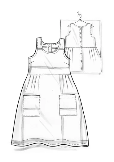 “Ava” woven organic cotton pinafore dress - black