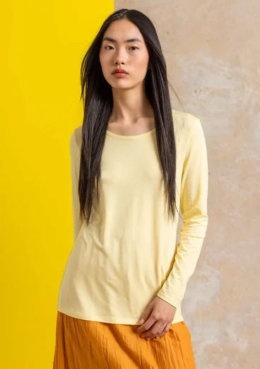“Bianca” lyocell/elastane jersey top - pastel yellow