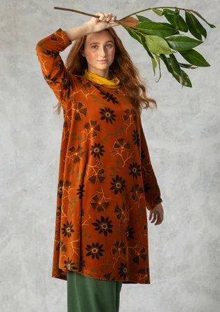Velourskleid „Paraguay“ aus Bio-Baumwolle/Recycling-Polyester - bernstein