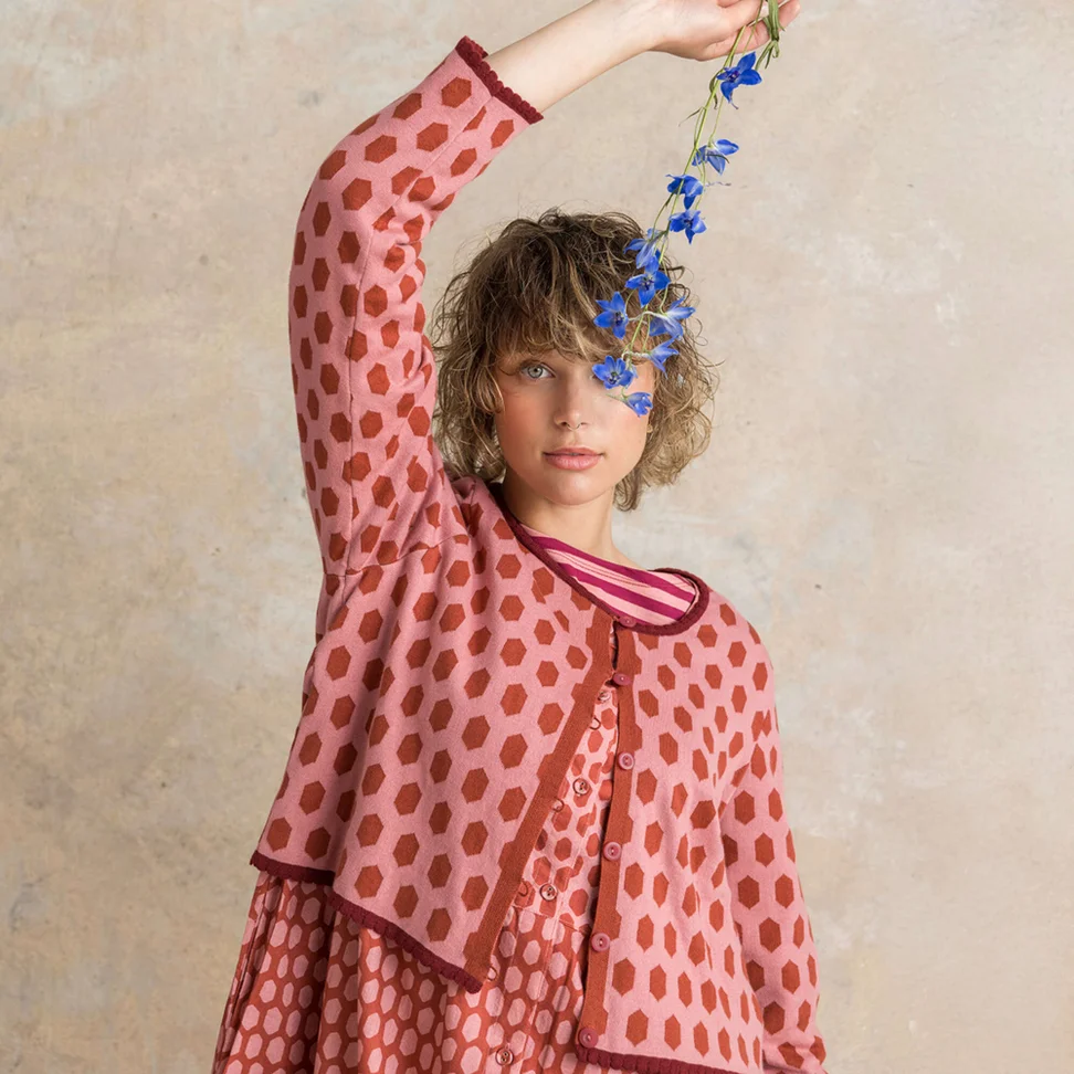 Gilet ”Vendela” en coton biologique/recyclé - rose saumon