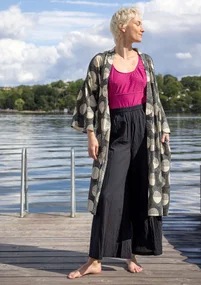 “Eclipse” organic cotton kimono - dark ash grey