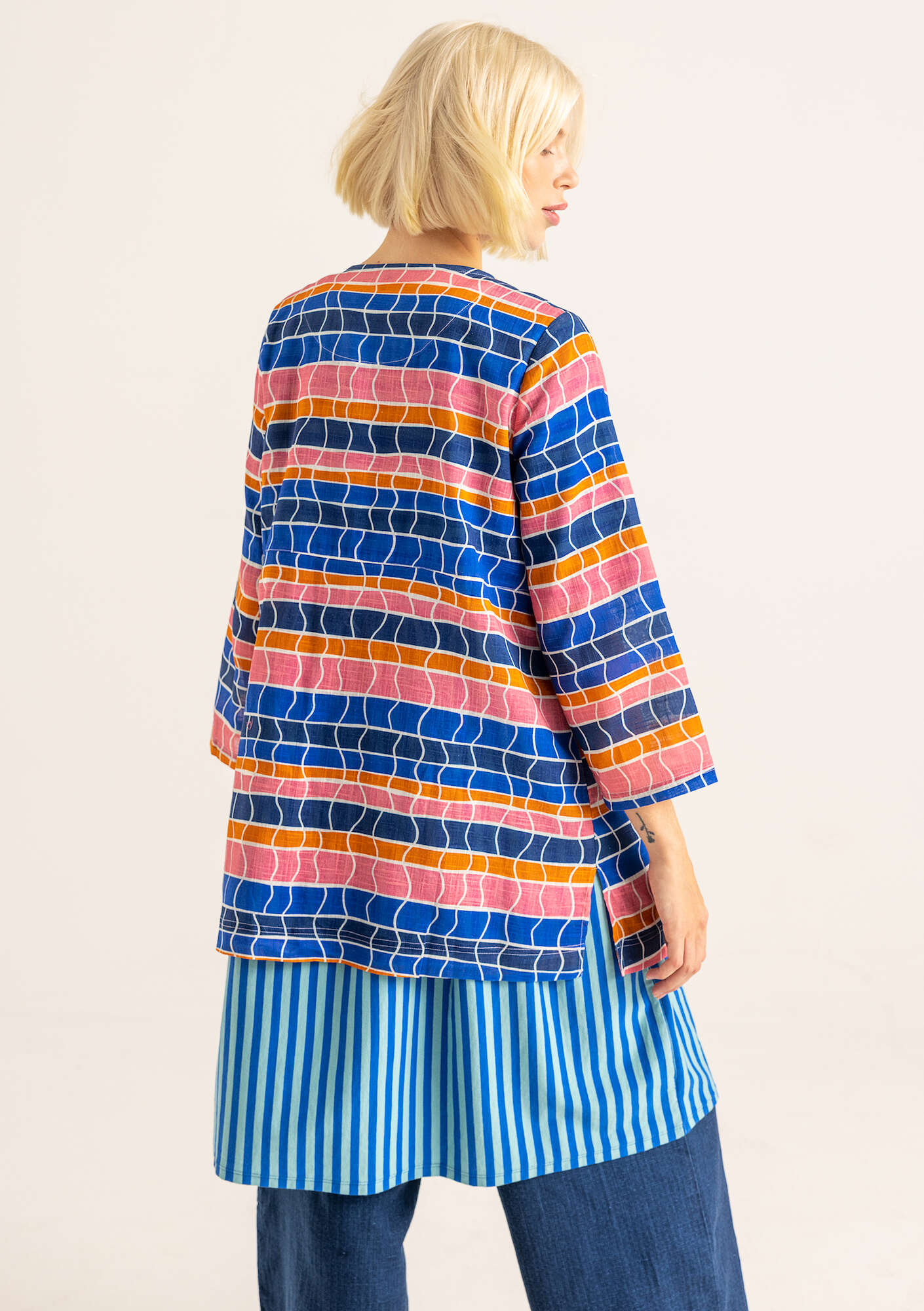 “Dessau” blouse in organic cotton indigo