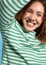 Striped mock turtleneck in organic cotton (malachite/feather XS)