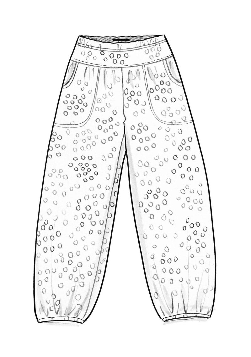 Pantalon  Stella  en jersey de coton biologique/élasthanne noir/motif
