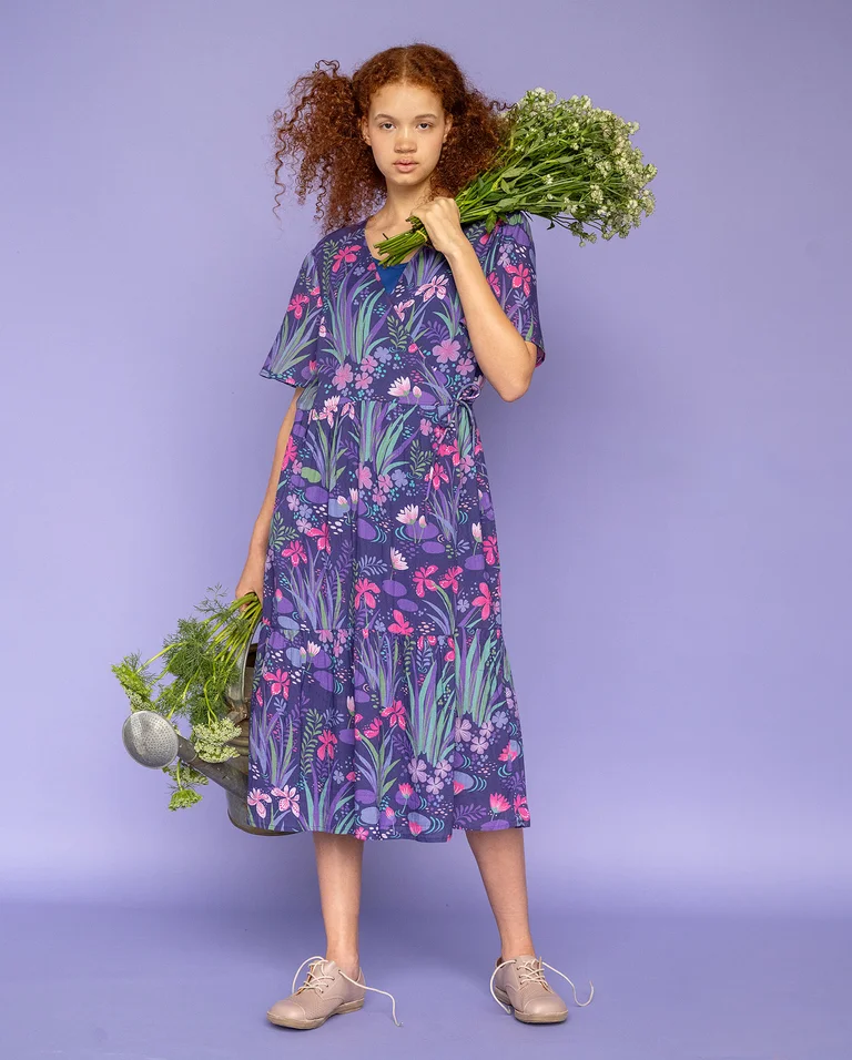 “Iris” woven organic cotton dress