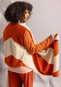 Strickweste „Ray“ aus Lammwollmischung - gebranntes orange-hellsand