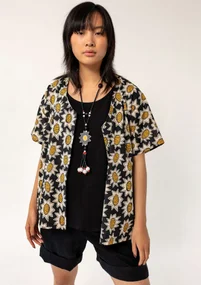Blouse "Afrodite" en coton biologique - noir