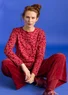Velour pants in organic cotton/recycled polyester (pomegranate XXL)
