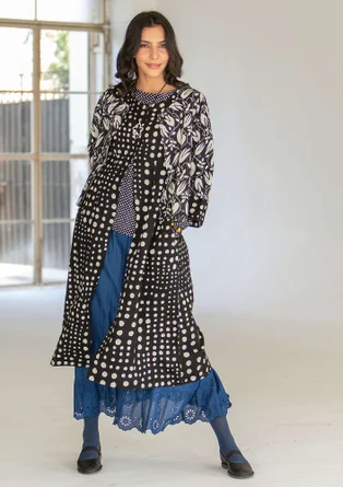 “Mary” woven organic cotton/linen dress - black