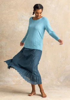 Woven petticoat slip in organic cotton - indigo green