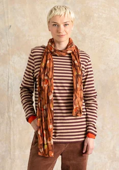“Frida” patterned organic cotton scarf - chestnut