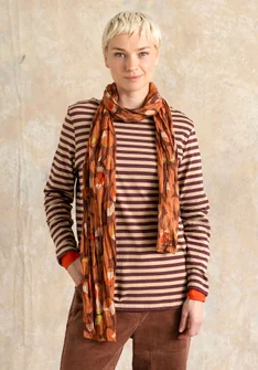 “Frida” patterned organic cotton scarf - chestnut