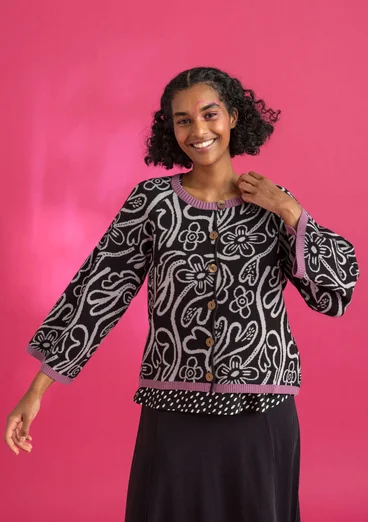 “Brisa” cardigan in recycled cotton - black