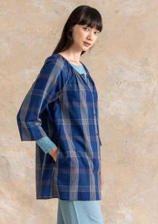 Kankainen taiteilijanpaita "Nora" ekopuuvillaa - tumma indigo