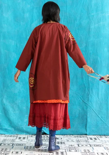 Kleid „Web“ aus Öko-Baumwolle - curryrot